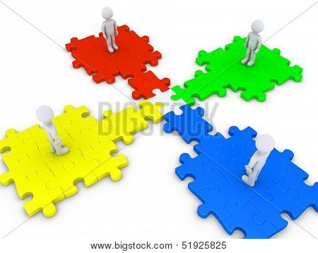 Special Puzzle Piece Joins Four People