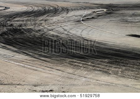 Tire Marks On Road Track