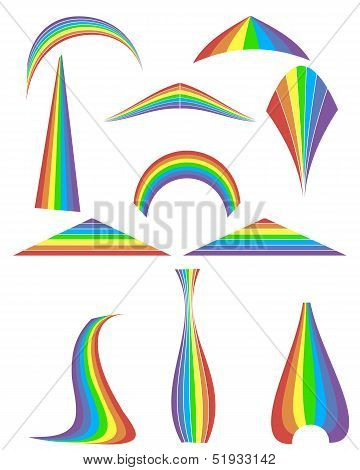 Set of 12 rainbow