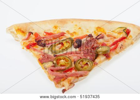 delicious italian pizza isolated over white background