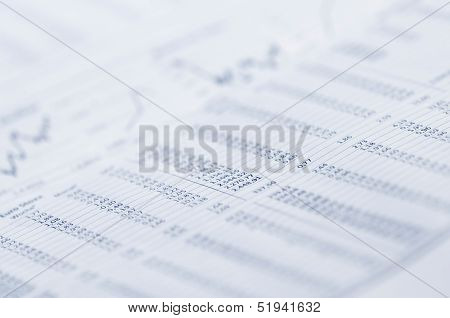 Business Graph In Newspaper
