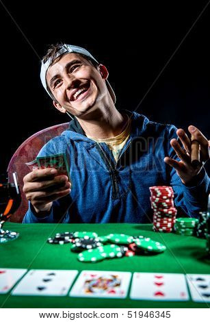 Cheerful Poker Player