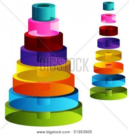 An image of 3d tiered cylinders.