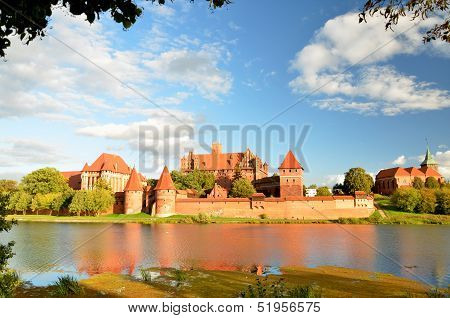 Picturesque view of Malbork castle in Pomerania region, Poland