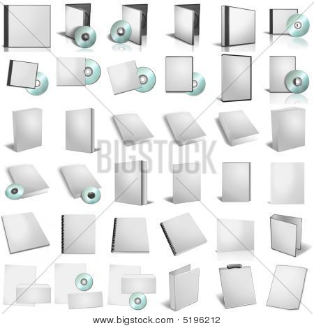흰색 바탕에 Dvd 박스의 3D 렌더링