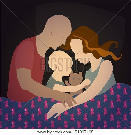 sleeping family
