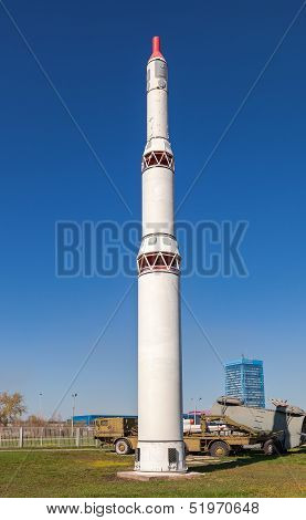 Togliatti, Russia - May 2: Intercontinental Ballistic Missile Ss-13 Mod.1 Savage As Monument On May