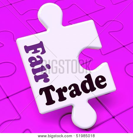 Fairtrade Puzzle Shows Fair Trade Product Or Products