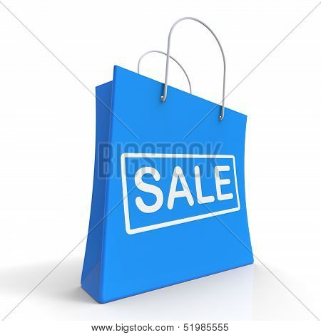 Sale Shopping Bag Shows Discount Or Promo
