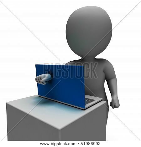 Punching Computer Shows Anger And Stress