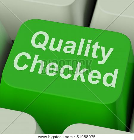 Quality Checked Key Shows Product Tested Ok