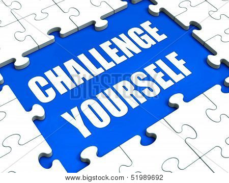 Challenge Yourself Puzzle Shows Motivation Goals And Determination