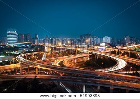 Beautiful Overpass In The Night