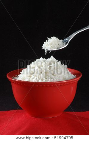 Boiled Rice in Spoon & Bowl
