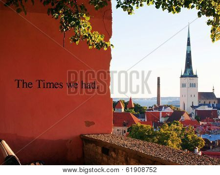 View To Anciant Old Town And The Tower Of St Olaf's Church, Tallinn