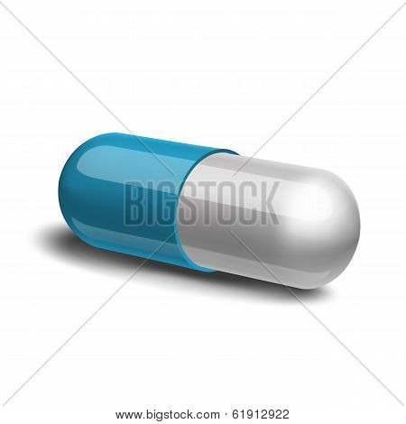Blue and white pill