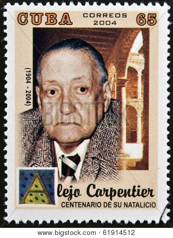 CUBA - CIRCA 2004: A stamp printed in Cuba shows Alejo Carpentier circa 2004
