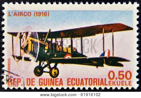 EQUATORIAL GUINEA - CIRCA 1974: A stamp printed in Guinea dedicated to history of aviation