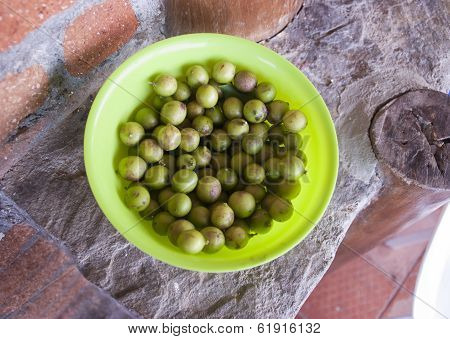 Bowl of Mamoncillo Fruit