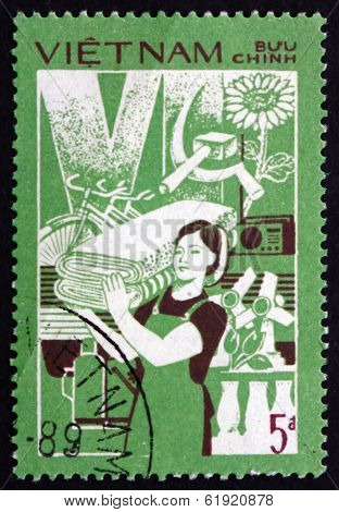 Postage Stamp Vietnam 1987 Consumer Goods, Productivity