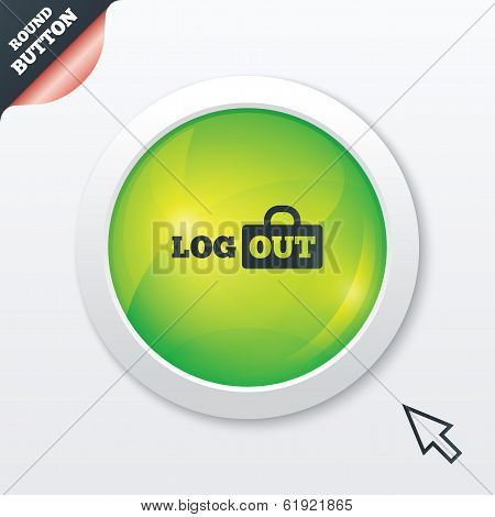 Logout sign icon. Log out symbol. Lock.