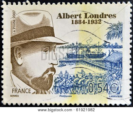 FRANCE - CIRCA 2007: stamp printed in France shows Albert Londres journalist circa 2007