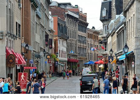 MONTREAL, CANADA - SEP 8: City old street view on September 8, 2012 in Montreal, Canada. It is the largest city in Quebec, the second-largest in Canada and the 15th-largest in North America.