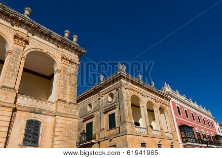 Ciutadella Menorca Placa des Born in downtown Ciudadela at Balearic islands