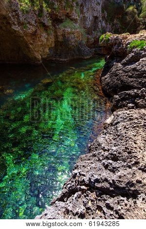 sAlgar beach Cala Rafalet in Menorca at Balearic Islands of Spain
