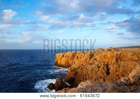 Menorca Punta Nati sunset in Ciutadella Balearic Islands at Mediterranean sea