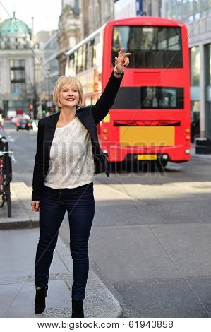 Businesswoman Standing At The Road Side