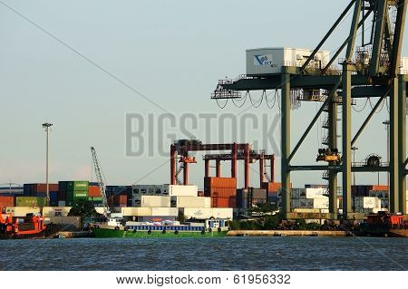 Loading Container At Port, Maritime Transport