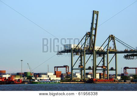 Loading Container At Port, Maritime Transport