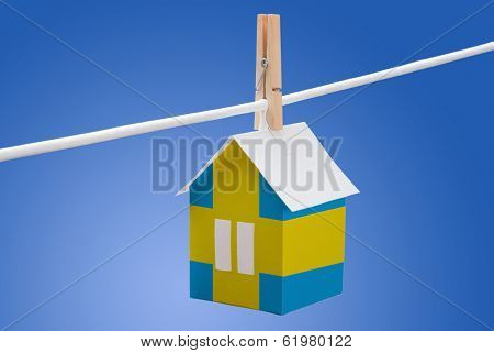 sweden, swedish flag on paper house