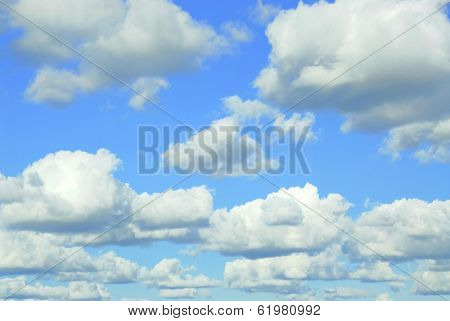 Skyscape with light fluffy clouds
