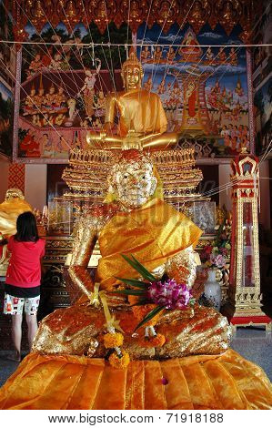 Worship Buddha Statue in the Chapel