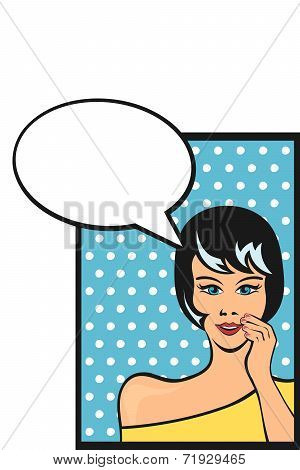 surprised woman comics style