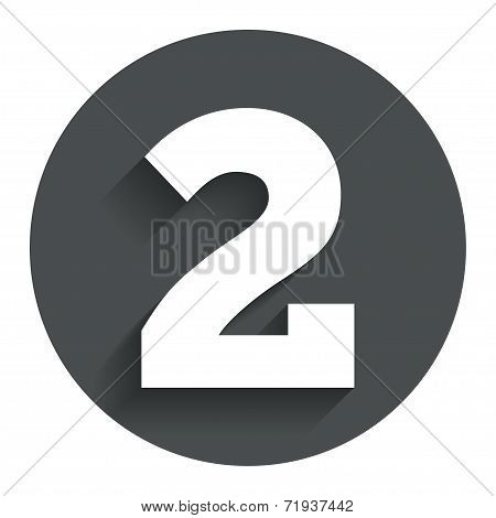 Second place award sign. Winner symbol.
