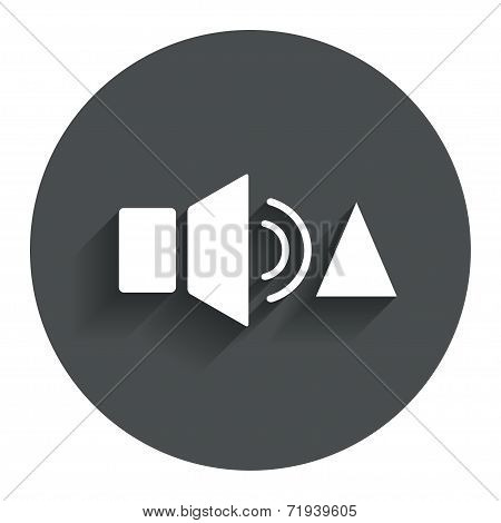 Speaker volume louder sign icon. Sound symbol.