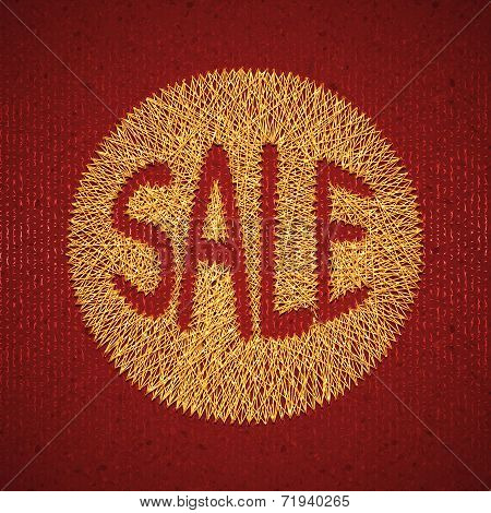 Vector illustration of sale label on red background