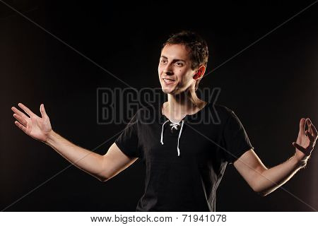 Young Man Gesticulating