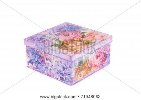 Gift box handmade decorated.