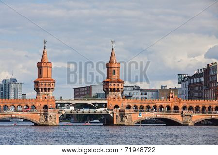 Oberbaumbrucke Bridge Across The Spree River In Berlin
