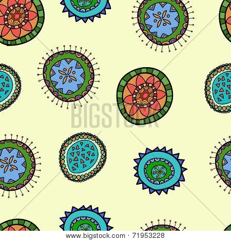 Seamless Pattern Vector With Abstract Flower