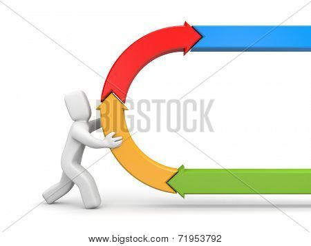 Person with arrows