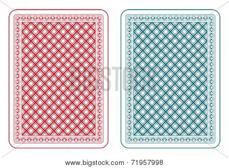 Playing cards back two colors