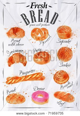 Bread products poster paper