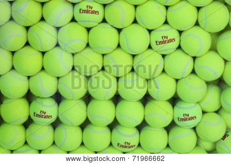 Fly Emirates Wilson tennis balls at Billie Jean King National Tennis Center