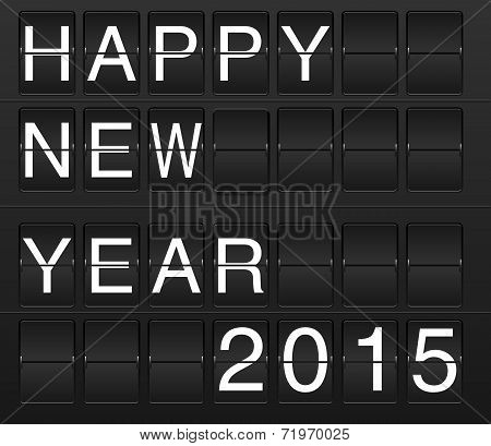 Happy New Year 2015 Card On Display Board