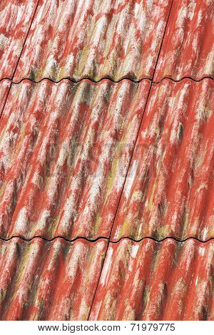 Red Painted Asbestos Roof